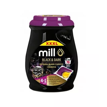 MILL PROFESSIONAL 2 kamerų kapsulės juodai ir tamsiai skalbiniams 70 vnt.