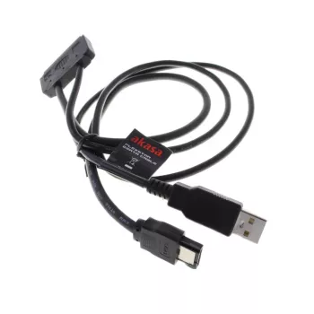 Akasa Flexstor eSATA kabelis 6,40 cm (2,5 inch) SATA kietajam diskui ir SSD (AK-CBSA03-80BK)