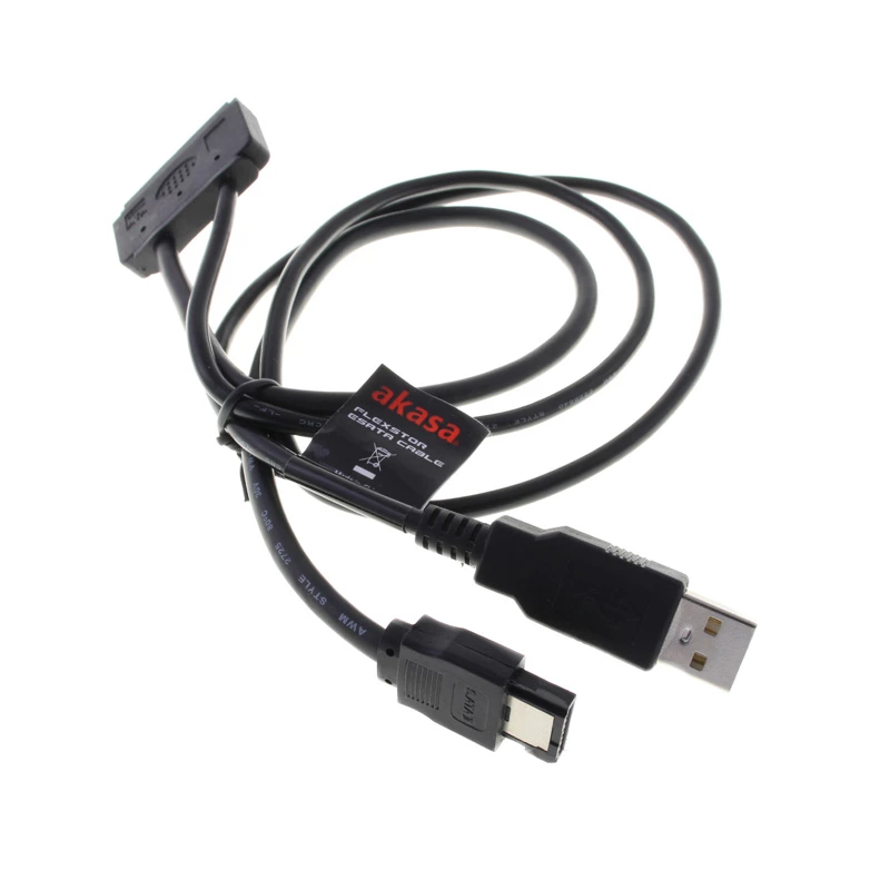 Akasa Flexstor eSATA kabelis 6,40 cm (2,5 inch) SATA kietajam diskui ir SSD (AK-CBSA03-80BK)