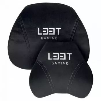 L33T Gaming 160382 Prabangus žaidimų kėdės pagalvių rinkinys, atminties putos, aksomas, itin minkštas, juodas