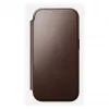 Mobilaus telefono dėklas Nomad Modern Leather Folio, skirtas iPhone 17 Pro, oda/aliuminis, 16 cm (6,3 inch), rudas, 4 kortelių kišenės