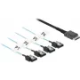 DeLOCK 85468 SAS kabelis 0,5 m 12 Gbit/s juodas OCuLink SFF-8611 į SATA
