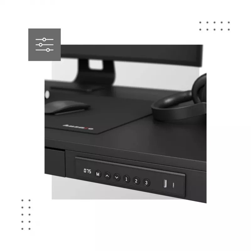 Elektra reguliuojamas stalas MA-Leader 8.2 Black