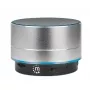 Manhattan Metallic Bluetooth garsiakalbis, atsparus vandens purslams, diapazonas 10 m, microSD kortelių skaitytuvas, Aux 3,5 mm jungtis, USB-A įkrovimo laidas (5 V įkrovimas), sidabrinis, trejų metų garantija