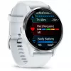 Išmanusis laikrodis GARMIN Venu 3 — 1,4 colių AMOLED, 45 mm korpusas, GPS, Wi‑Fi, 8 GB, sidabrinis/baltas, silikoninis dirželis