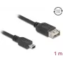 USB 2.0 laidas DELOCK 81524 — Mini-USB B į USB A, 1 m, juodas