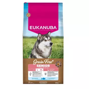 Sausas šunų ėdalas EUKANUBA EUK DOG SR LR GF OF 12 kg – Senior, be grūdų, žuvis