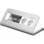 Kindermann CablePort desk² 80 4-lizdų kištukinių lizdų gaubtas – montuojamas ant paviršiaus – 2 maitinimo šaltiniai – anoduotas aliuminis (7430000252)