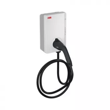 Įkrovimo dėklas ABB Terra AC W22-G5-R-C-V2-0 sieninis įkroviklis Type 2, 22kW, kabelis 5m, trifazis maitinimas/32A, Bluetooth, Wi-Fi, Ethernet, su RFID skaitytuvu, GSM/4G modemu