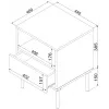Naktiniai staliukai 2 vnt. cama meble TRESSE 44×40×53 cm, kašmyro matiniai, 1 stalčius, 16 mm korpusas