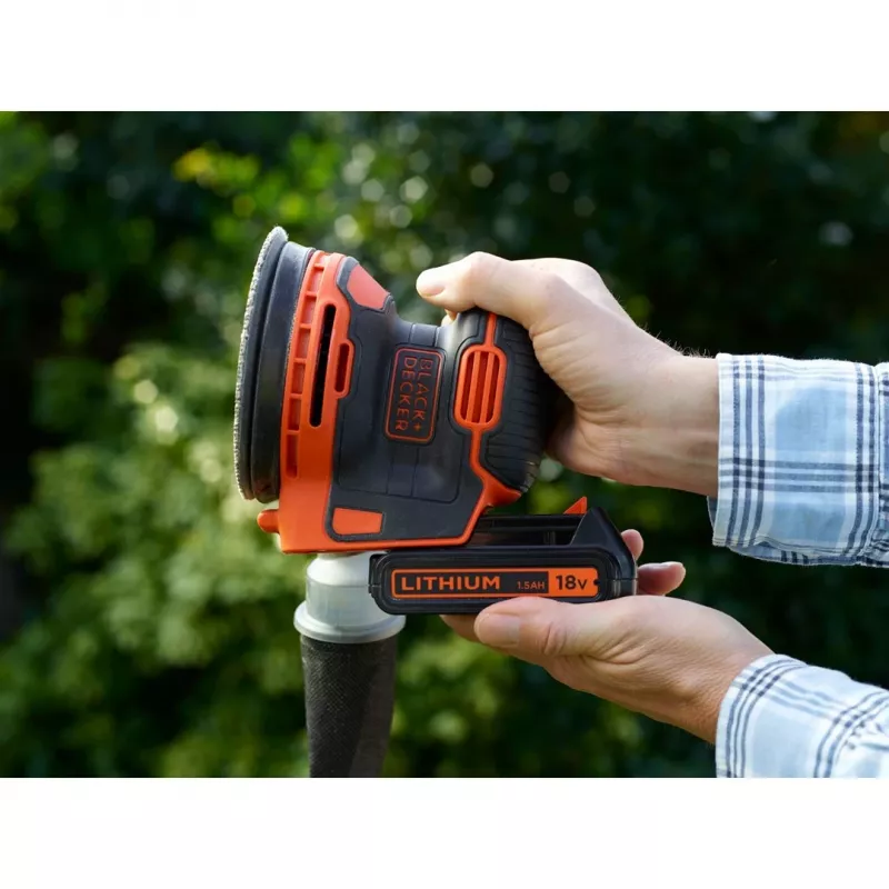 Black & Decker BDCROS18N-XJ nešiojamasis orbitinis šlifuoklis 12000 RPM juoda, oranžinė