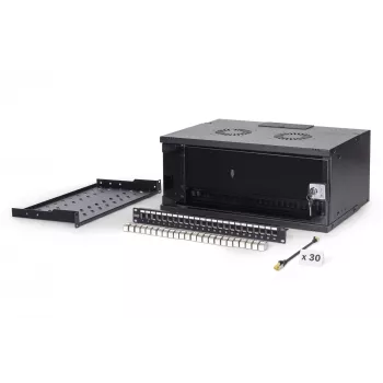 Sieninis tinklo spintos rinkinys DIGITUS SOHO Pro DN-49201-SET – 19 colių 4U, 540x400 mm, IP20, rakinamas