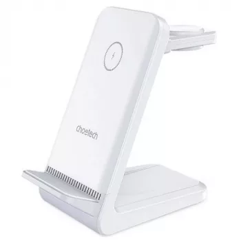 Choetech T608-F belaidis 3 viename įkroviklis stovas, 15 W, baltas