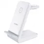 Choetech T608-F belaidis 3 viename įkroviklis stovas, 15 W, baltas
