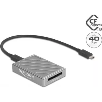 Kortelių skaitytuvas DELOCK 91021 USB Type-C 40 Gbps, skirtas CFexpress Type B