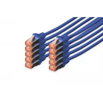 Tinklo kabelis Digitus CAT 6 S/FTP RJ-45 0,5 m mėlynas