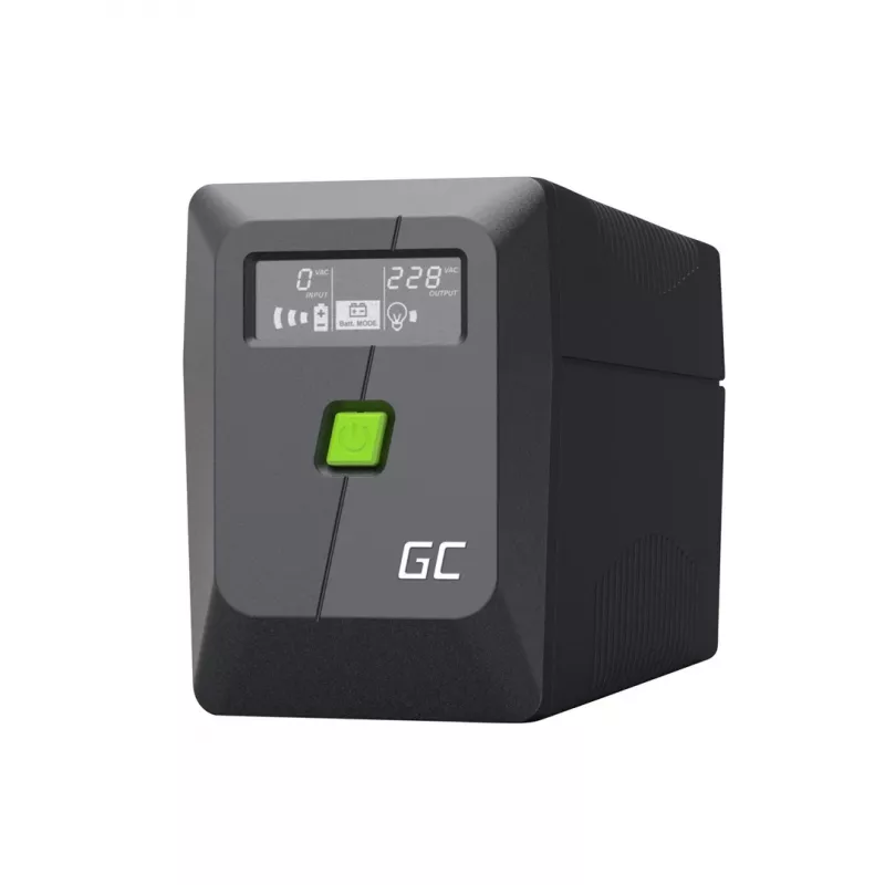 Nepertraukiamo maitinimo šaltinis Line-Interactive Green Cell 6,5 kVA, 360 W, 2 AC lizdai, 12 V 7 Ah VRLA, USB, bokštas, juodas