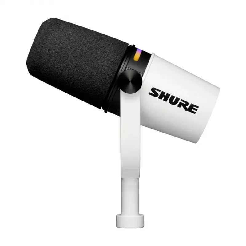 Shure MV7+-W - stalinis/vokalinis mikrofonas su XLR/USB-C jungtimi, baltas