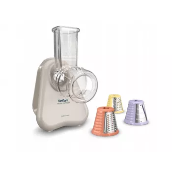 Elektrinė daržovių tarkavimo mašina Tefal Fresh Express DN853BE0 — 150 W, 3 keičiami antgaliai, 1 greitis, kreminė