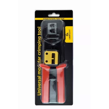 Kabelių užspaudimo replės Gembird T-WC-05, 195 mm, 53 mm, 0,36 kg, geltona/raudona/juoda