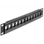 Patch panel DeLOCK 43259 10 colių, 12 keystone modulių, juodas