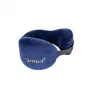 Kaklo pagalvėlė kelionėms Qmed DRQE3J1CDXUXP – kontūrinė ergonominė PU puta, 240×230×125 mm, tankis 45 kg/m³, granatas