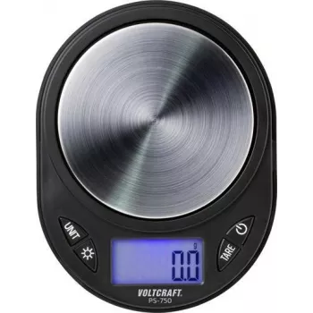 VOLTCRAFT PS-750 kišeninės svarstyklės, svėrimo riba 750 g, skyra 0,1 g, maitinamos baterijomis, juodos (PS-750)
