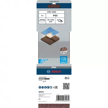 Bosch 2 608 606 070 šlifavimo juostos rinkinys 3 vnt.