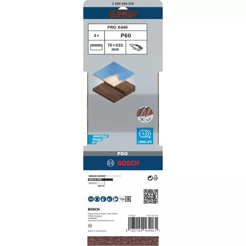 Bosch 2 608 606 070 šlifavimo juostos rinkinys 3 vnt.