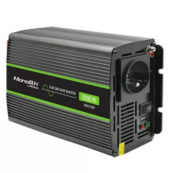 Automobilinis keitiklis Qoltec Monolith 2000 W juodas 24 V