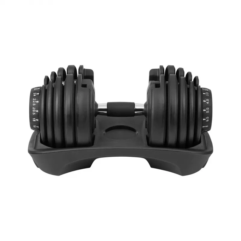 Reguliuojamas ketaus hantelis Rebel RBA-2303 – iki 24 kg, juodas, vientisas