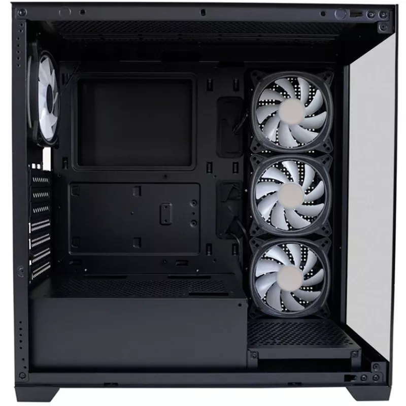 LC-Power korpusas MidiTower 715B juodas USB3.2 / Audio be maitinimo šaltinio SEAMLESS_X LC-715B-ON