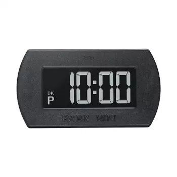 Elektroninis parkavimo diskas Needit Park Mini – juodas, ABS ir stiklas, CR-2450 3V, 82×25×45 mm