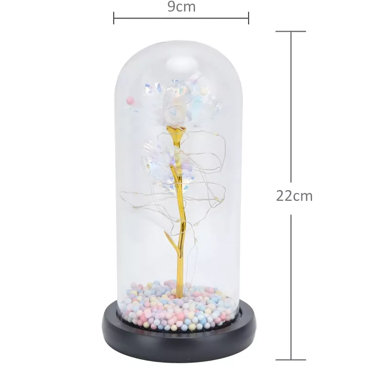 Amžina rožė stikle Extralink Home, balta LED šviesa
