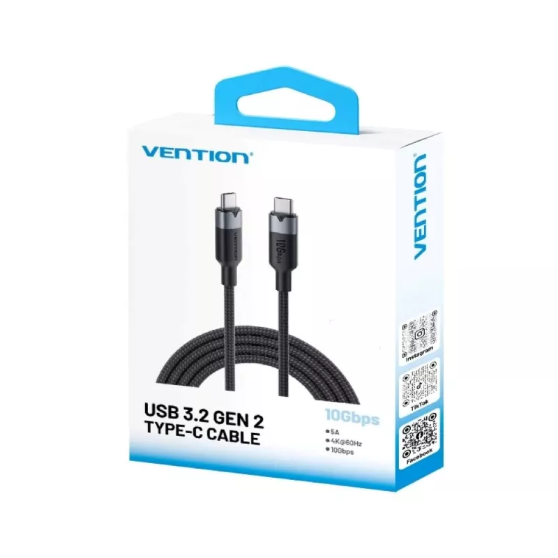 Vention USB 3.2 5A 10Gbps 1m BK USB-C į USB-C laidas