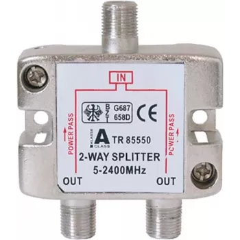 SAT skirstytuvas 2 krypčių ShiverPeaks BASIC-S 5–2400 MHz su DC praėjimu