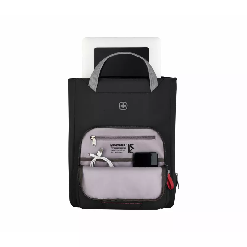 Moterų rankinė Wenger SwissGear Motion Vertical Tote 39,6 cm 15,6 colio juoda