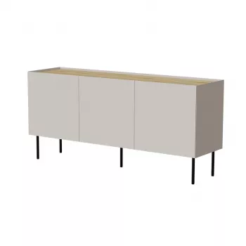 Komoda cama meble FELLINI 150x40x70 cm, kašmyro spalva, aliejumi dengtas ąžuolo viršus