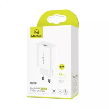 Įkroviklis usams T22 18W QC 3.0 su USB-C laidu