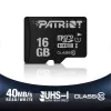 PATRIOT PSF16GMDC10 microSDHC atminties kortelė – 16 GB, Class 10, UHS-I (U1), 80 MB/s, juoda