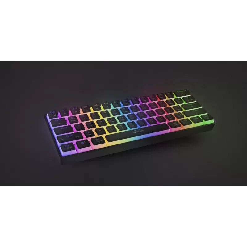 Belaidė mechaninė žaidimų klaviatūra GENESIS THOR 660 G2 US juoda RGB Gateron Brown