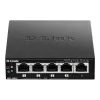 D-Link DGS-1005P/E nevaldomas tinklo jungiklis Gigabit Ethernet (10/100/1000) su PoE, juodas