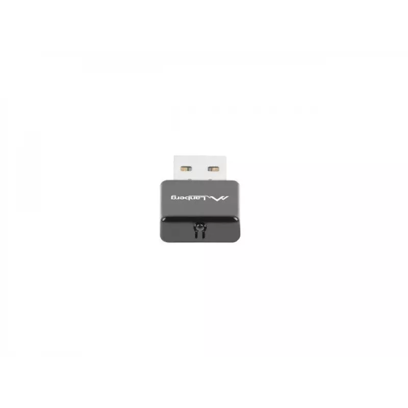 USB belaidžio tinklo adapteris LANBERG NC-0300-WI, 2x vidinės antenos 2 dBi, USB 2.0, iki 300 Mbit/s, juodas