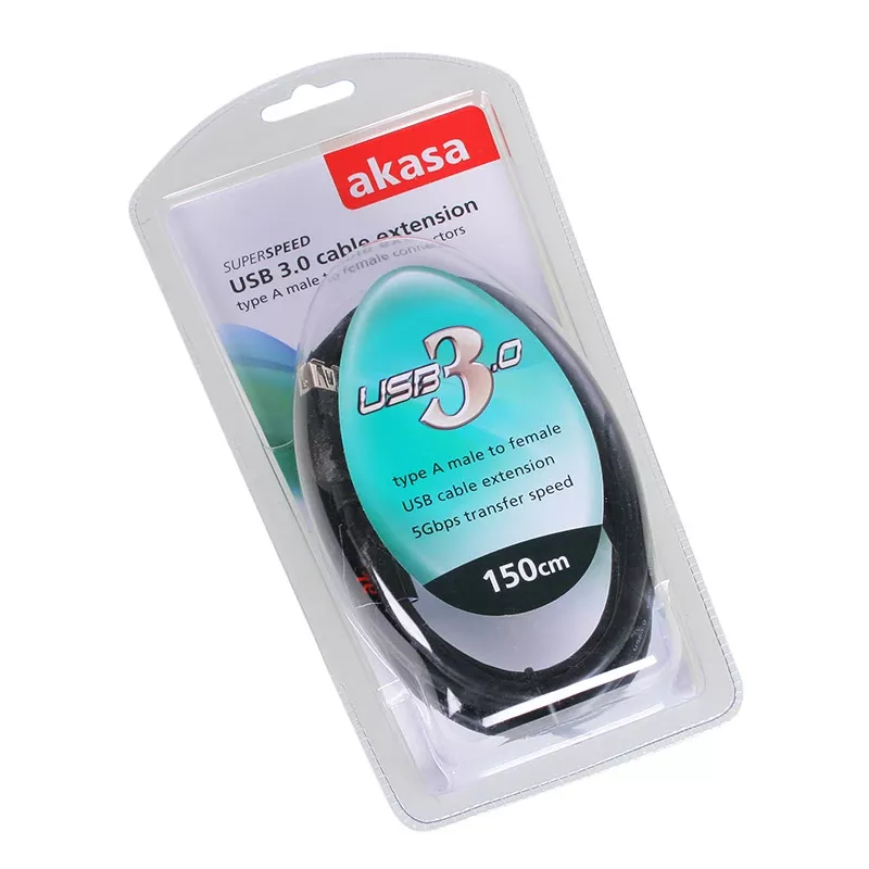 USB 3.0 ilginimo laidas Akasa AK-CBUB02-15BK 1,5 m juodas