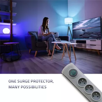 Qoltec 50163 Pilka 4 Lizdai 230V 1.5m Apsauga nuo įtampos šuolių