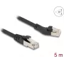 DeLOCK RJ45 Cat.8.1 tinklo kabelis 45° kairysis kampinis 5m juodas