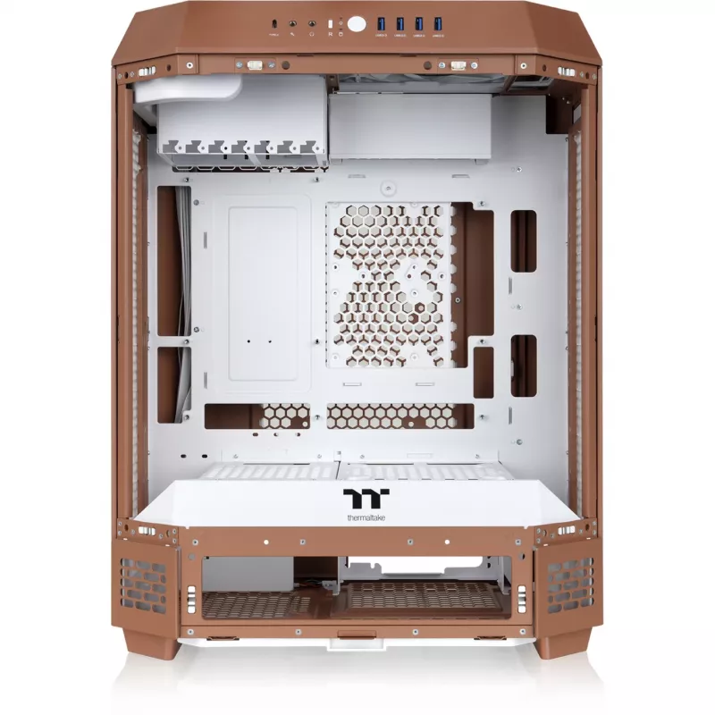 PC korpusas Thermaltake The Tower 600 Midi Tower Mocha – ATX/Micro-ATX/Mini-ITX, grūdintas stiklas, 1x3,5 colio + 2x2,5 colio, 4x USB 3.2