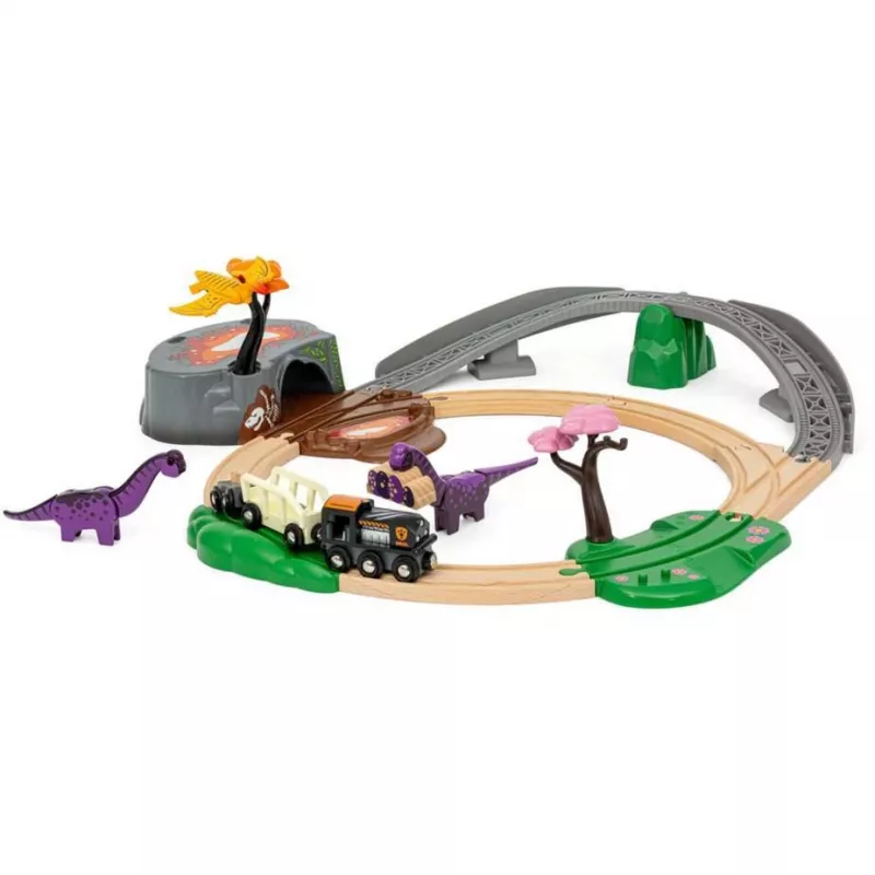 BRIO World Dinozaurų nuotykių rinkinys, traukinukas