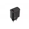 NATEC Ribera universalus greitojo įkrovimo sieninis kroviklis — 18 W (5–15 V, iki 3 A), 1× USB-A, Huawei FCP/SCP, juodas