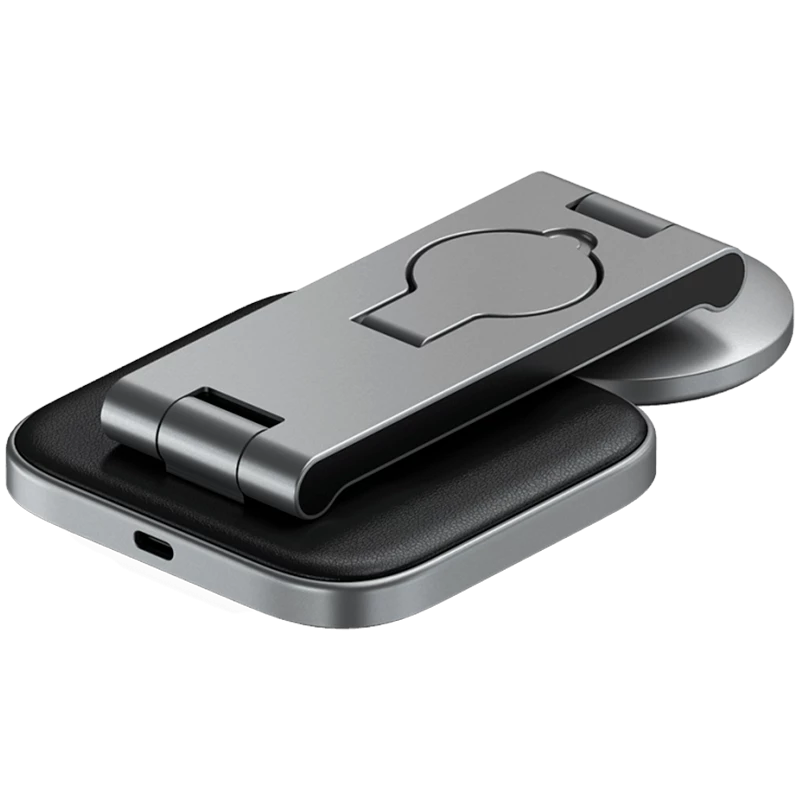 SATECHI 3-in-1 Sulankstomas Qi2 belaidis įkrovimo stovas (Space Gray) su A, C, G kištukais